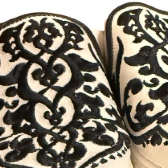 Brighton Moor Casablanca embroidered leather boho moroccan inspired slides 10 - Picture 6 of 6